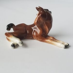 Vtg Porcelain Horse Foal Figurine Equestrian Collectible Made In Occupied Japan